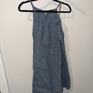 Lungo Larno Made in Italy 100% Linen Midi Dress Blue Size XS